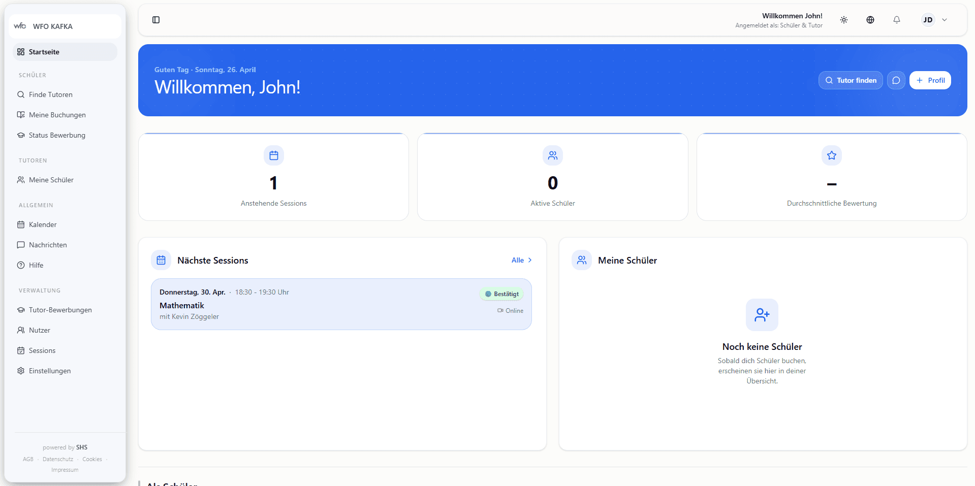 App-Vorschau Dashboard