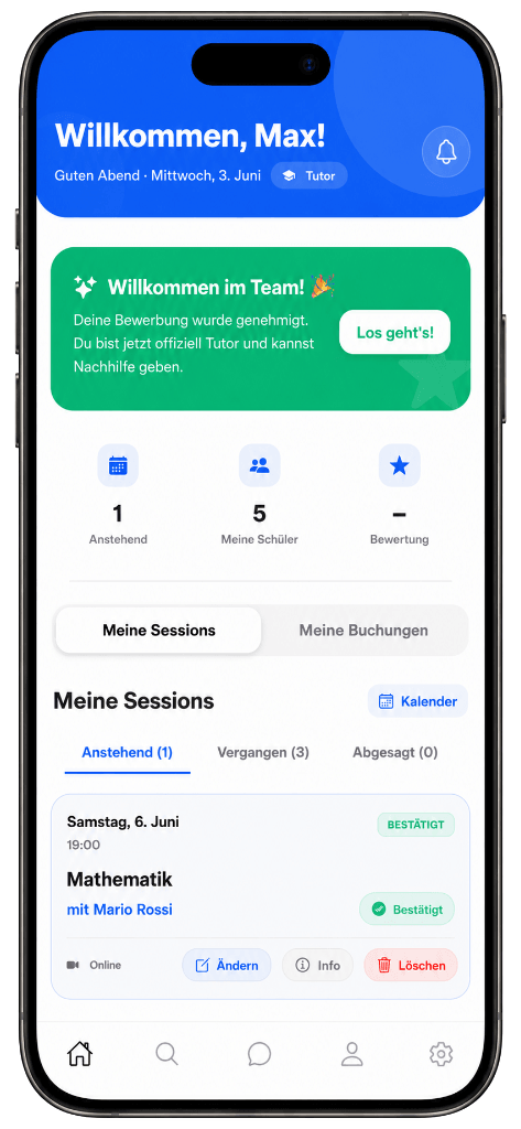 Mobile App Schüler helfen Schüler